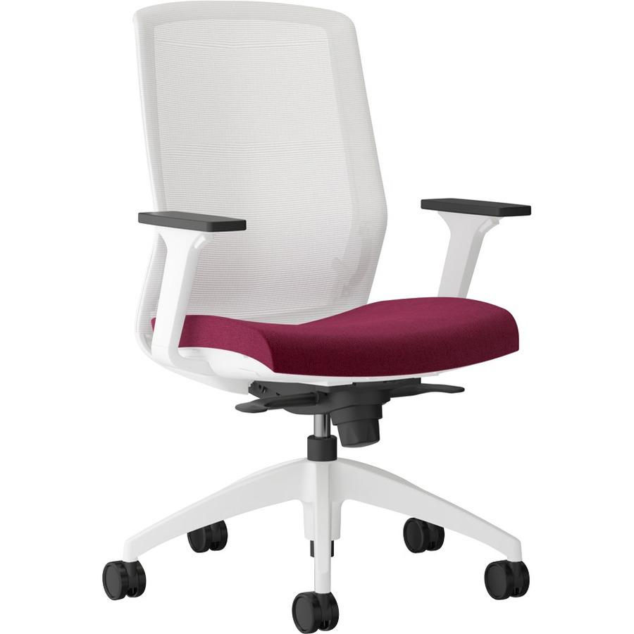 9 to 5 Seating Neo Task Chair - Onyx Foam, Fabric Seat - White Back - 5-star Base - 1 Each. Picture 1