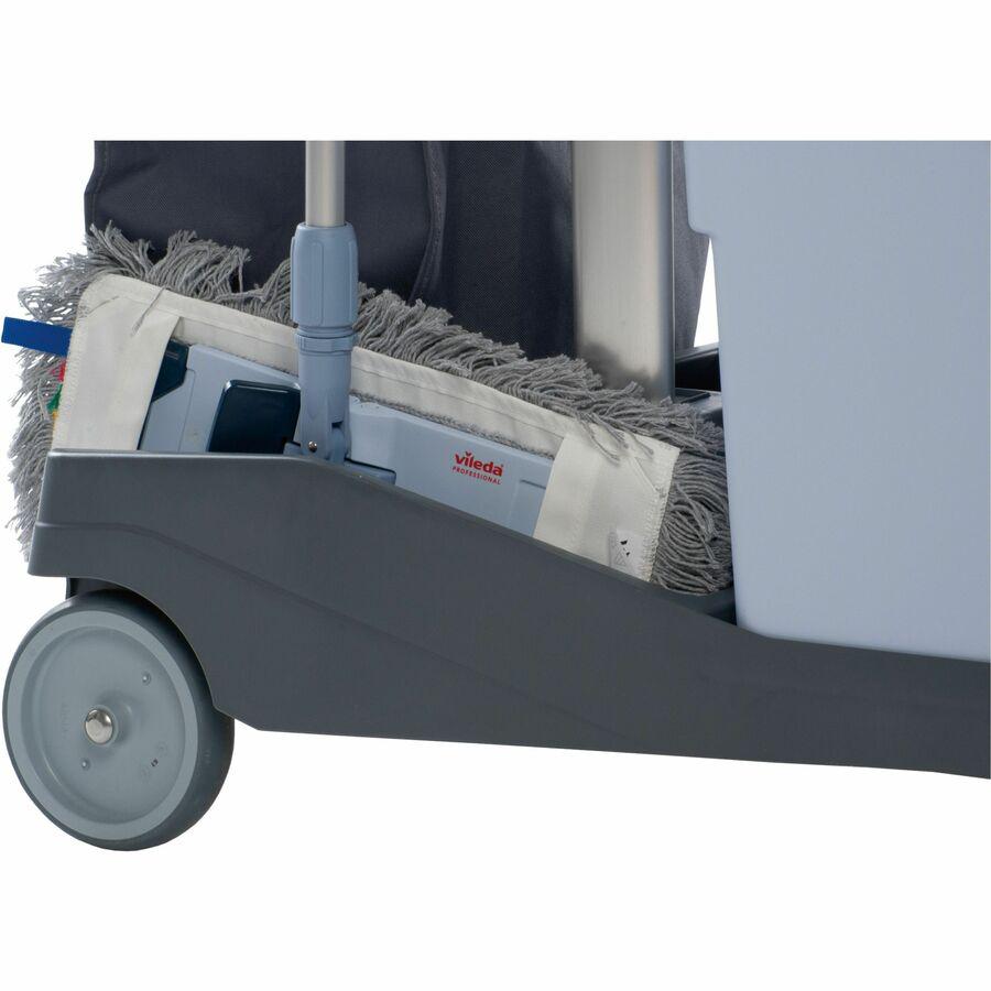 Vileda Professional VoleoPro Cart - 4 Casters - Plastic, Aluminum, Anodized Aluminum, Steel - x 4.8" Width x 8" Depth x 17.8" Height - Gray - 1 Each. Picture 4