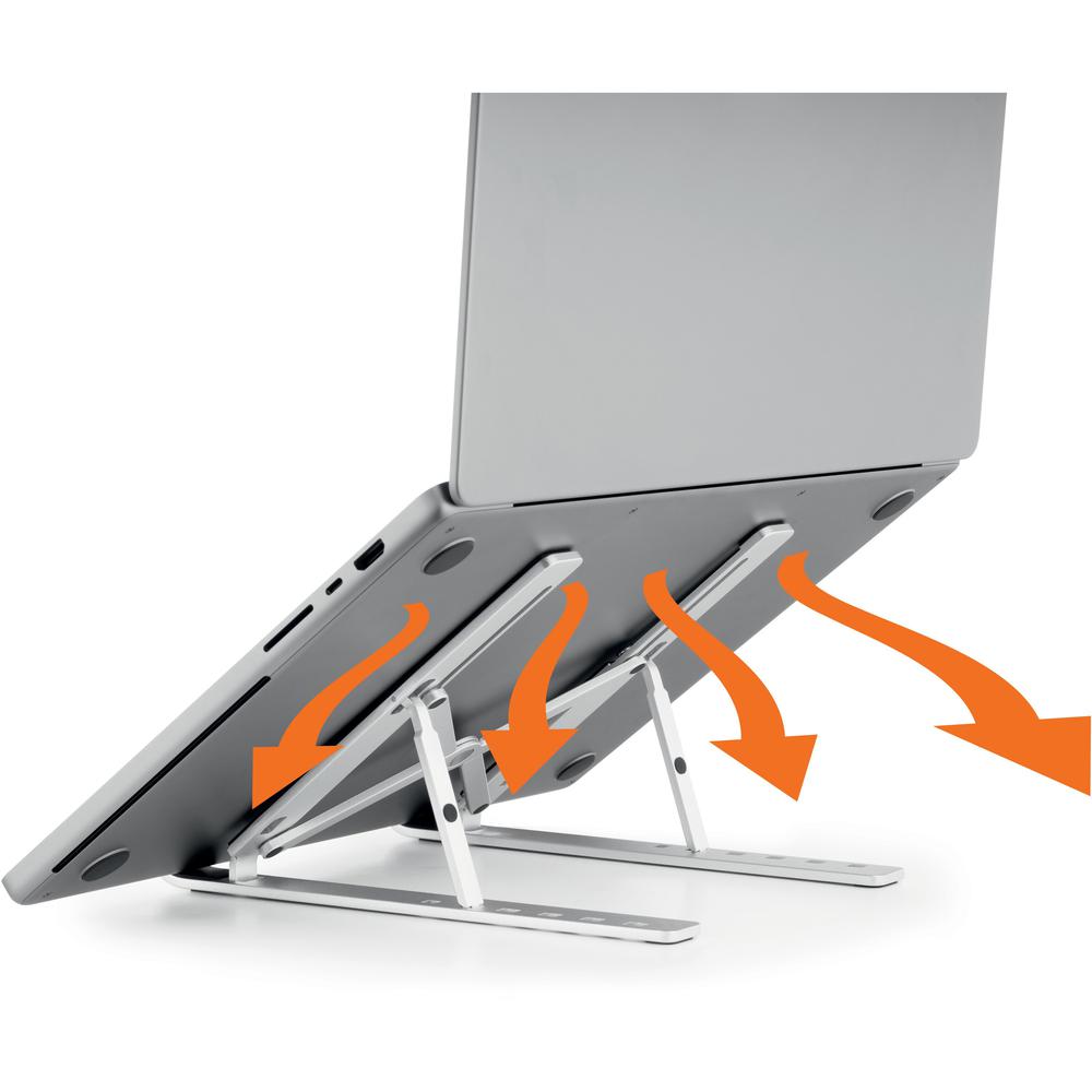 DURABLE Laptop Stand FOLD - Upto 15" Screen Size Notebook Support - Aluminum - Silver. Picture 3