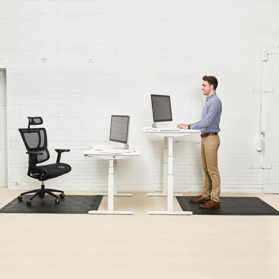 Deflecto Ergonomic Sit-Stand Chair Mat for Multi-surface - Hard Floor, Carpet - 48" Length x 36" Width x 0.375" Thickness - Rectangular - Foam - Black - 1Each. Picture 3