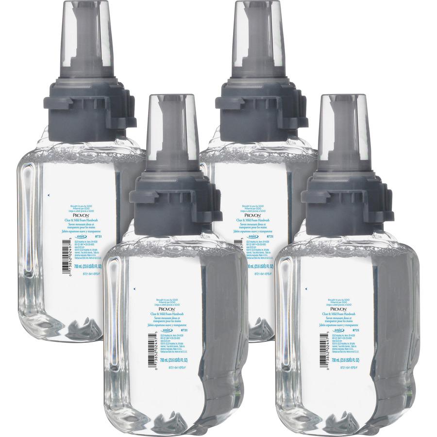 Provon ADX-7 Clear & Mild Foam Handwash - Fragrance-free Scent - 23.7 fl oz (700 mL) - Pump Bottle Dispenser - Kill Germs - Hand - Clear - Rich Lather, Dye-free, Bio-based, Biodegradable - 1 Each. Picture 2