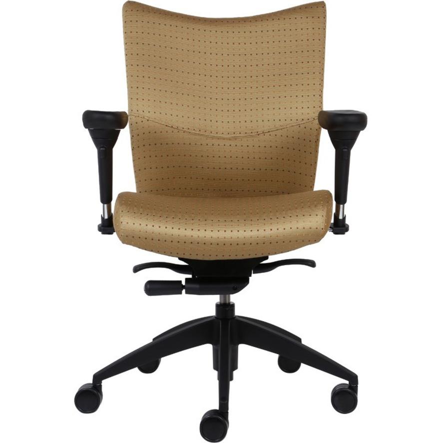 9 to 5 Seating Bristol Mid Back - Mist Leather Seat - Mist Leather Back - Mid Back - 5-star Base - 1 Each. Picture 8