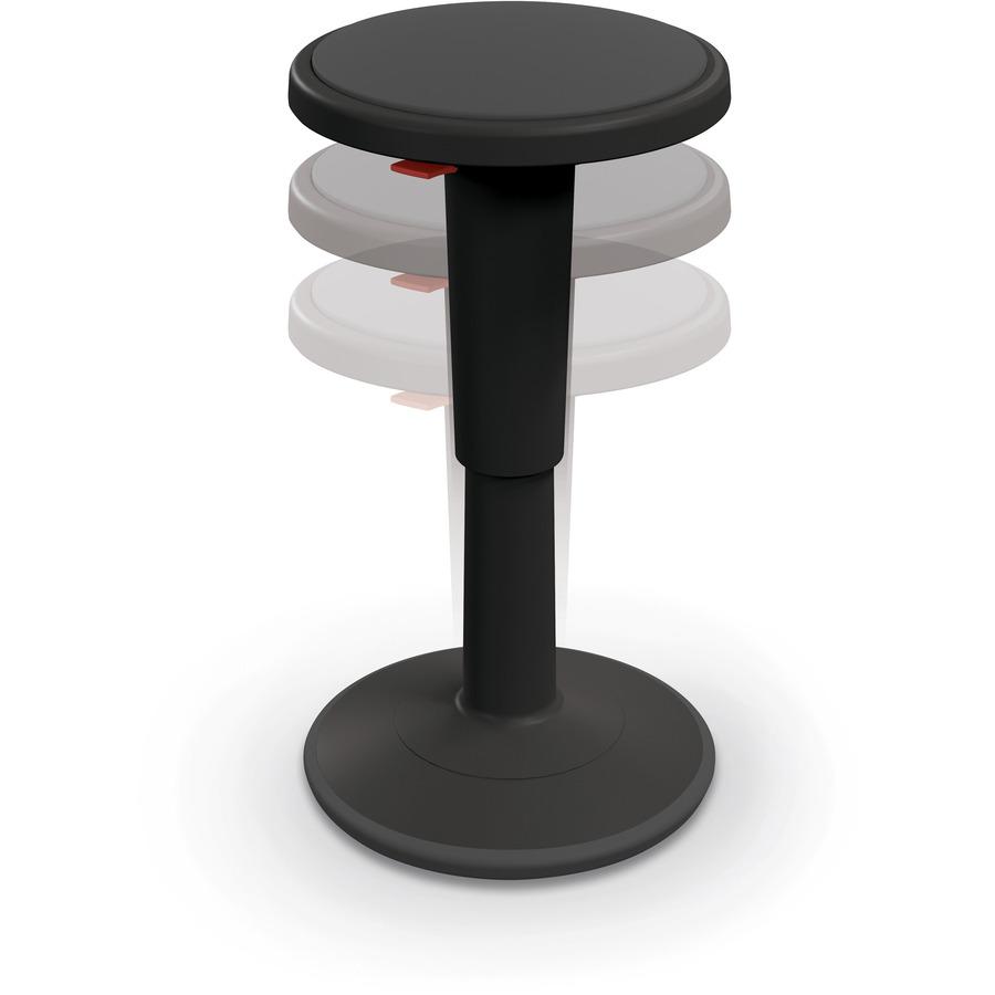 Balt Hierarchy Grow Stool - Gray Polypropylene, Thermoplastic Elastomer (TPE) Seat - Black Polypropylene Frame - Rounded Base - 1 Each. Picture 13
