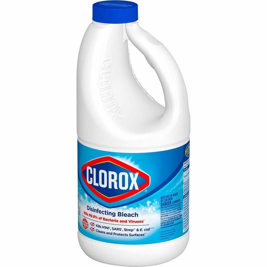 Clorox Disinfecting Bleach - Concentrate - 43 fl oz (1.3 quart) - Regular Scent - 6 / Carton - Deodorize, Disinfectant - White. Picture 6