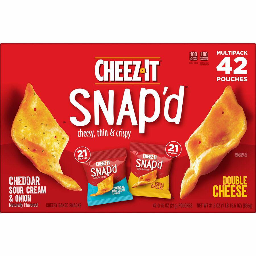 Cheez-It Snap'd Baked Cheese Variety Pack - Assorted - 1.97 lb - 42 / Carton. Picture 6