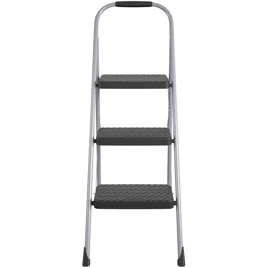 Cosco Ultra-Thin 3-Step Ladder - 3 Step - 200 lb Load Capacity52.8" - Black, Platinum. Picture 9