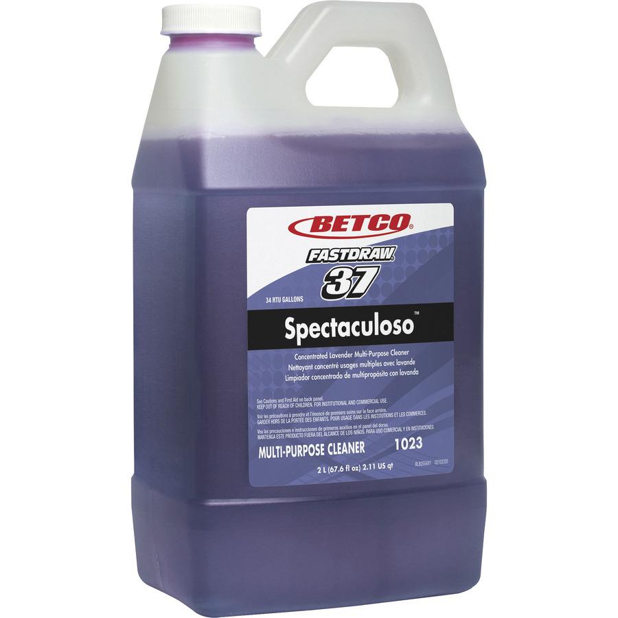 Betco Spectaculoso General Cleaner - FASTDRAW 37 - Concentrate - 67.6 fl oz (2.1 quart) - Lavender Scent - 4 / Carton - Deodorize, Phosphate-free, Rinse-free, Spill Proof, Chemical Resistant, Butyl-fr. Picture 3