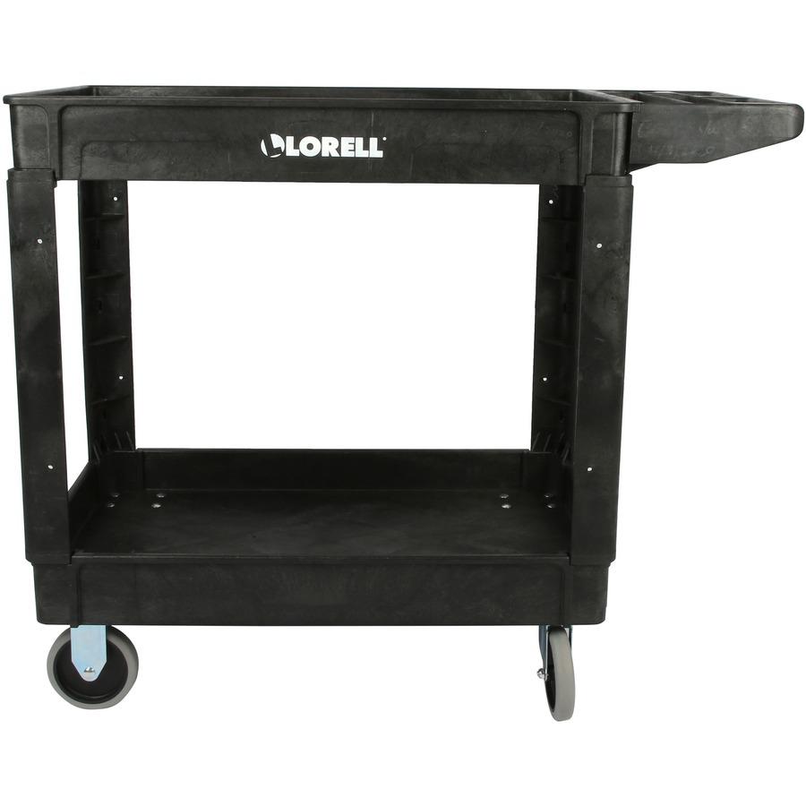 Lorell Storage Bin Utility Cart - 550 lb Capacity - 4 Casters - 5" Caster Size - Structural Foam - x 37.5" Width x 17" Depth x 39" Height - Black - 1 Each. Picture 8