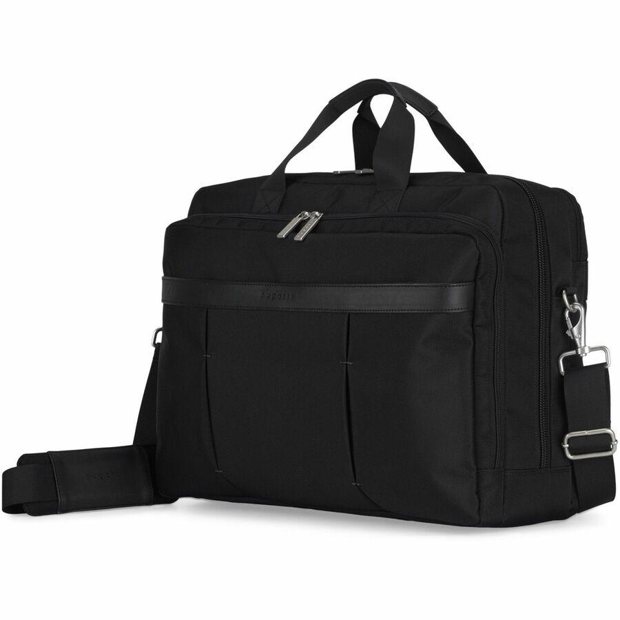 bugatti Gregory Carrying Case (Briefcase) for 17" to 17.3" Notebook - Black - Damage Resistant, Tangle Resistant Shoulder Strap - Ballistic Nylon Body - Trolley Strap, Handle, Shoulder Strap - 13" Hei. Picture 4