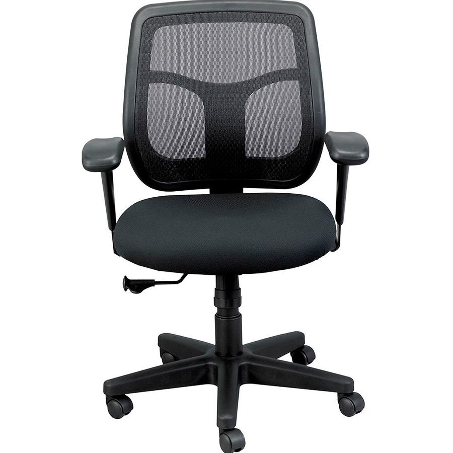 Eurotech Apollo Synchro Mid-Back Chair - Avocado Fabric Seat - Black Fabric Back - Mid Back - 5-star Base - Armrest - 1 Each. Picture 8