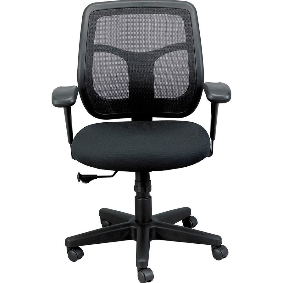 Eurotech Apollo Synchro Mid-Back Chair - Matador Fabric Seat - Black Fabric Back - Mid Back - 5-star Base - Armrest - 1 Each. Picture 8