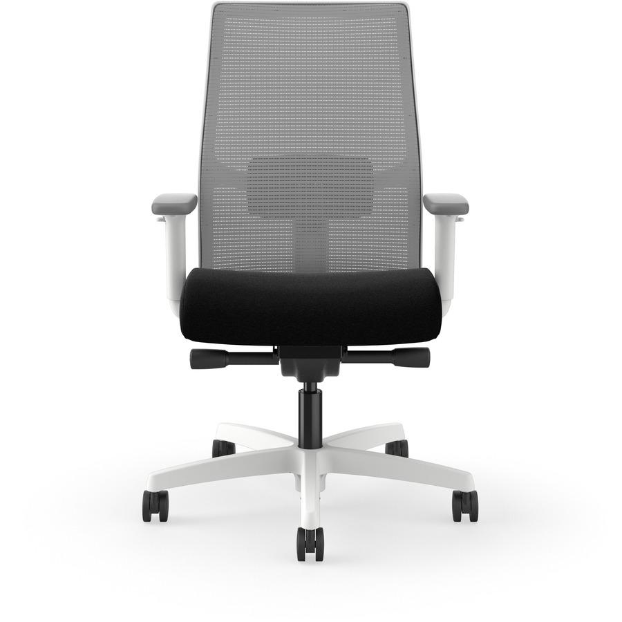 HON Ignition Mid-back Task Chair - Black Seat - Fog Mesh Back - Designer White Frame - Mid Back - 1 Each. Picture 4