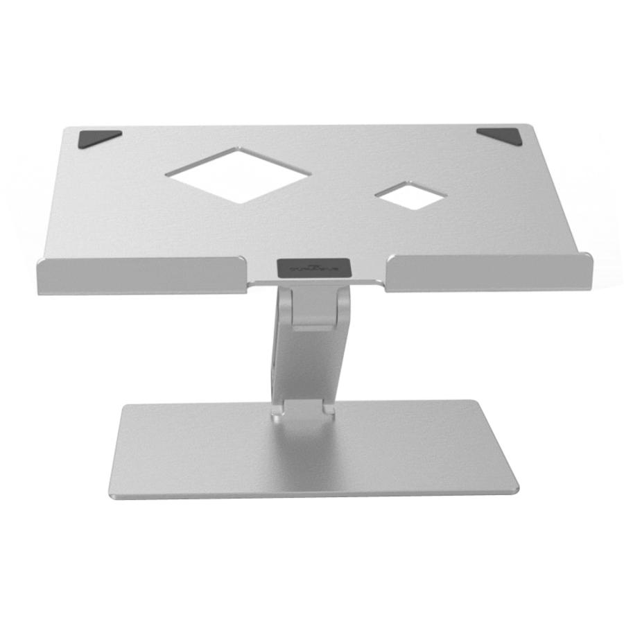 DURABLE RISE Laptop Stand - Up to 17" Screen Support - 12.6" Height x 9.1" Width x 11" Depth - Desktop, Tabletop - Aluminum - Silver. Picture 6