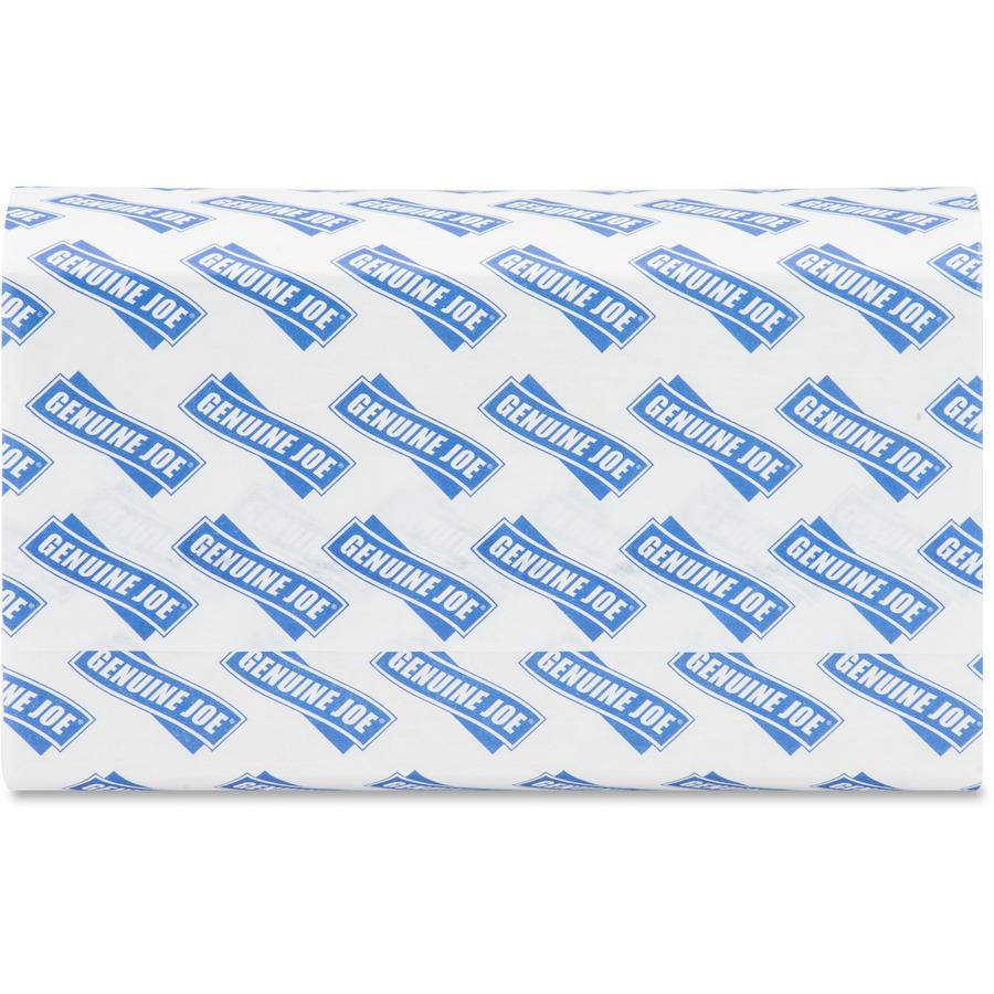 Genuine Joe Multifold Towels - 1 Ply - Multifold - 9.20" x 9.40" - White - Fiber - 250 Per Bundle - 960 / Pallet. Picture 4