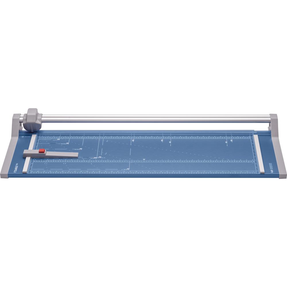 Dahle 556 Professional Rotary Trimmer - Cuts 14Sheet - 37" Cutting Length - 3.4" Height x 15.1" Width - Metal Base, Steel Blade, Plastic, Aluminum - Blue. Picture 5