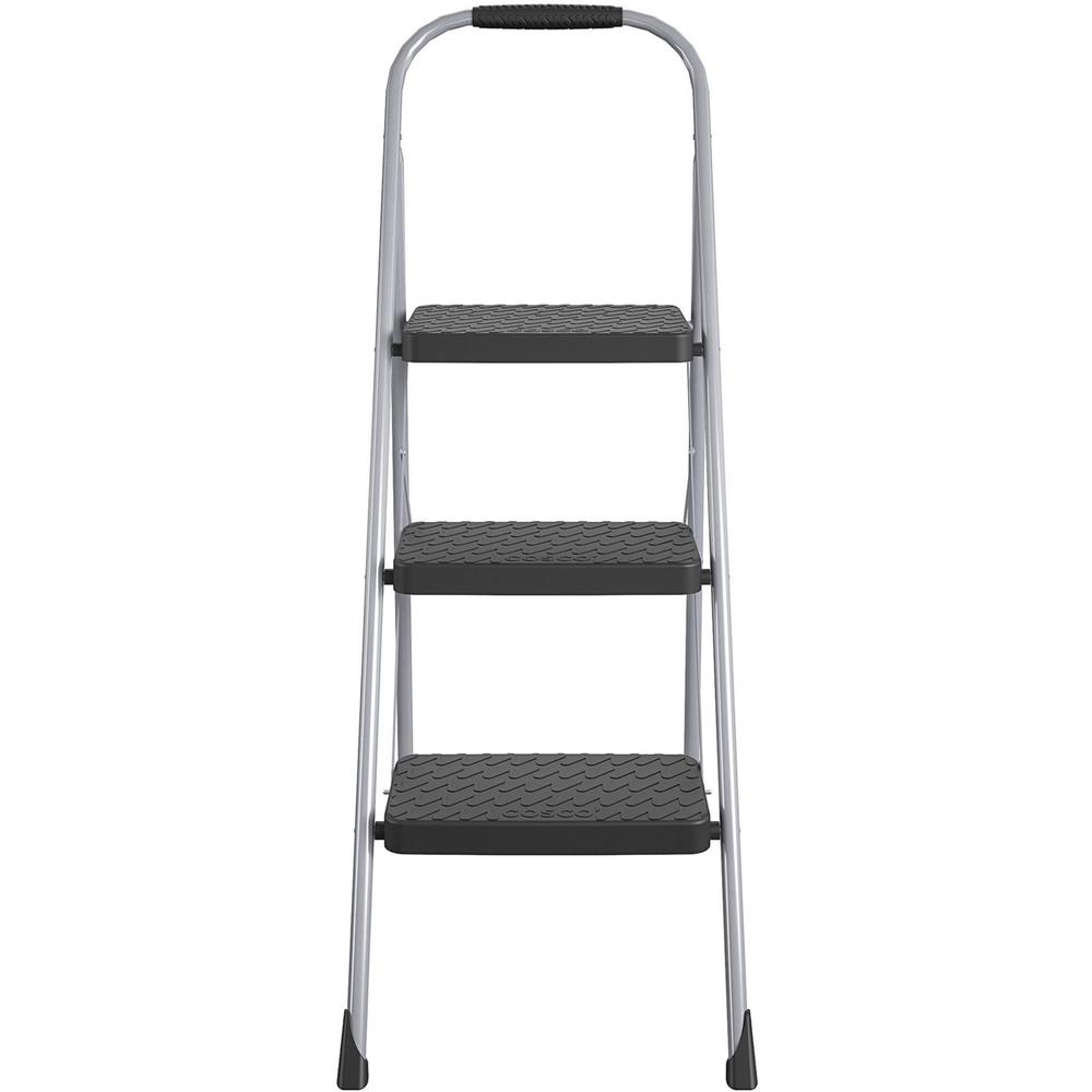 Cosco Ultra-Thin 3-Step Ladder - 3 Step - 200 lb Load Capacity52.8" - Black, Platinum. Picture 6