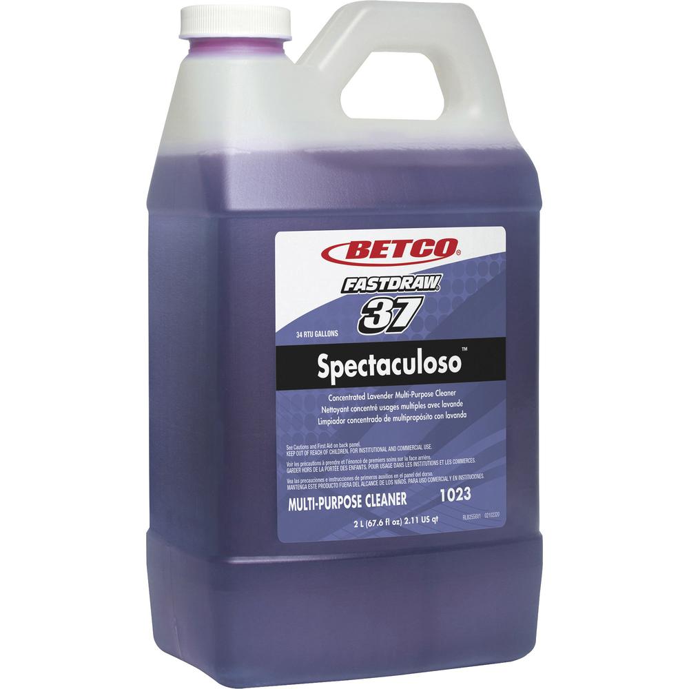 Betco Spectaculoso General Cleaner - FASTDRAW 37 - Concentrate - 67.6 fl oz (2.1 quart) - Lavender Scent - 4 / Carton - Deodorize, Phosphate-free, Rinse-free, Spill Proof, Chemical Resistant, Butyl-fr. Picture 2