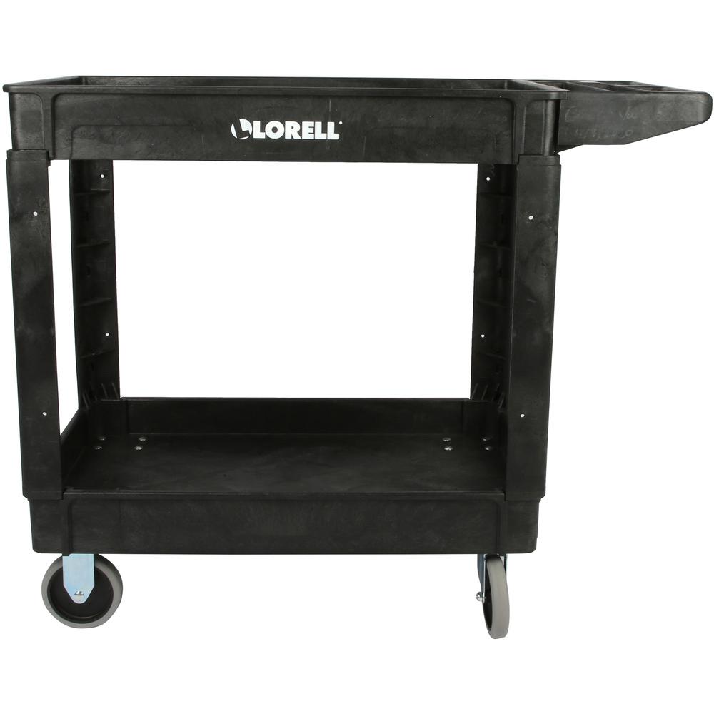Lorell Storage Bin Utility Cart - 550 lb Capacity - 4 Casters - 5" Caster Size - Structural Foam - x 37.5" Width x 17" Depth x 39" Height - Black - 1 Each. Picture 11