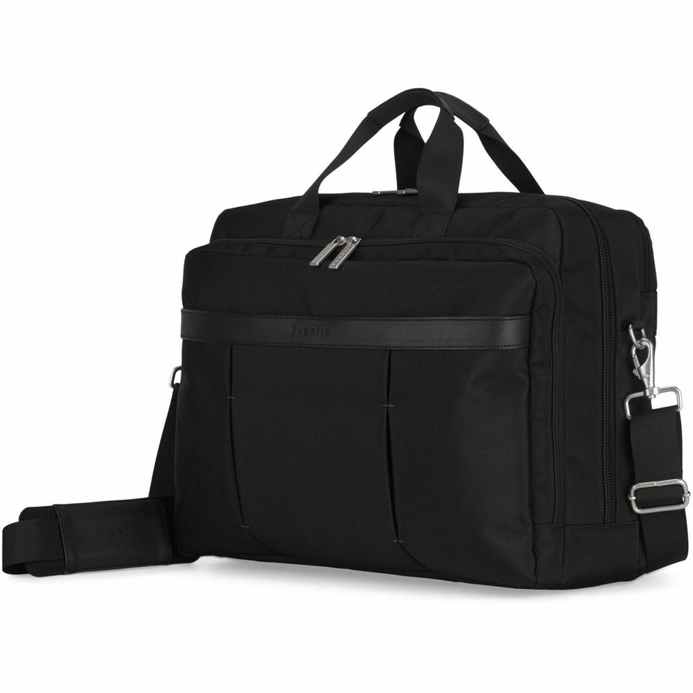 bugatti Gregory Carrying Case (Briefcase) for 17" to 17.3" Notebook - Black - Damage Resistant, Tangle Resistant Shoulder Strap - Ballistic Nylon Body - Trolley Strap, Handle, Shoulder Strap - 13" Hei. Picture 3