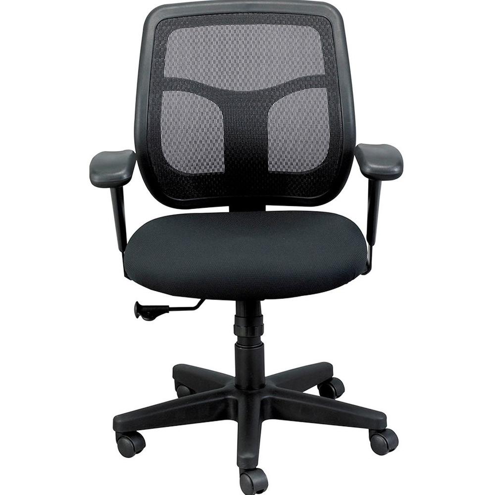 Eurotech Apollo Synchro Mid-Back Chair - Avocado Fabric Seat - Black Fabric Back - Mid Back - 5-star Base - Armrest - 1 Each. Picture 3