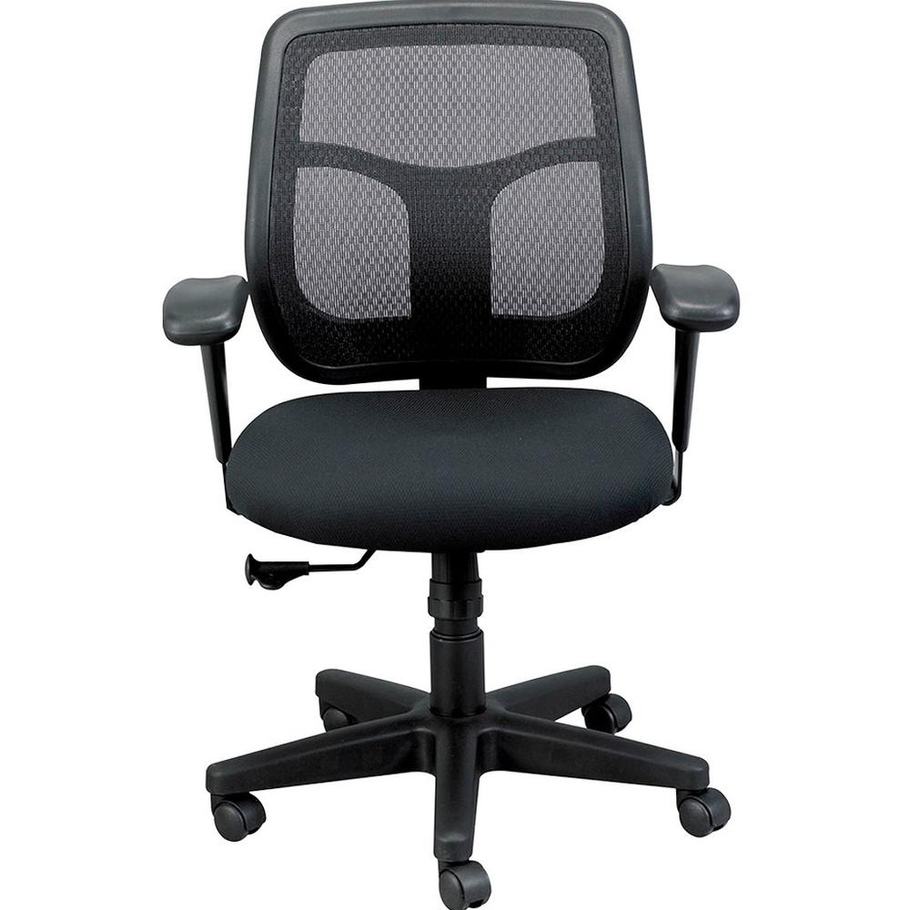 Eurotech Apollo Synchro Mid-Back Chair - Persimmon Fabric Seat - Black Fabric Back - Mid Back - 5-star Base - Armrest - 1 Each. Picture 7