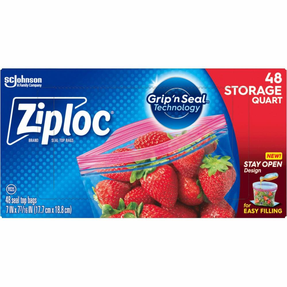 Ziploc&reg; Stand-Up Storage Bags - Blue - 9/Carton - Kitchen. Picture 4