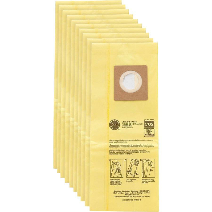 Hoover HushTone Vacuum Bags - 40 / Carton - Disposable, Micro Allergen - Yellow. Picture 2