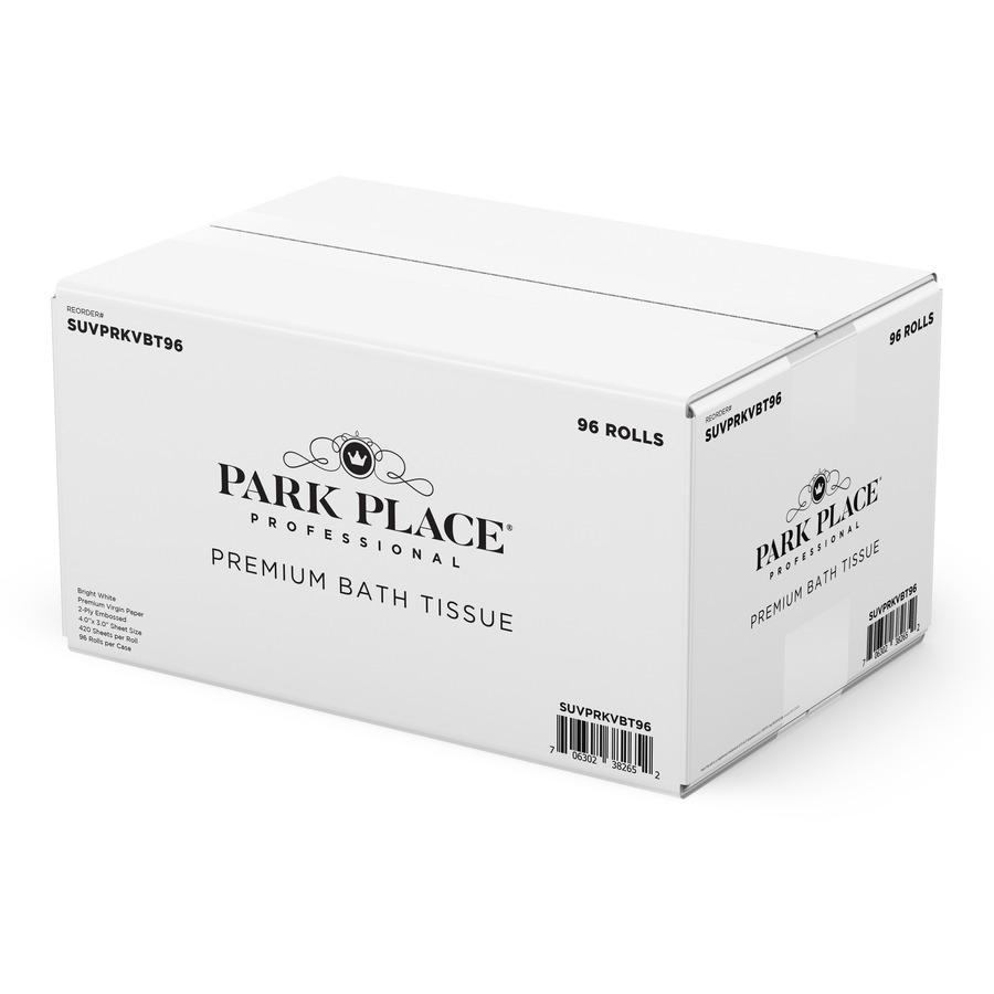 Park Place Double-ply Premium Bath Tissue Rolls - 2 Ply - 420 Sheets/Roll - White - 96 / Carton. Picture 9