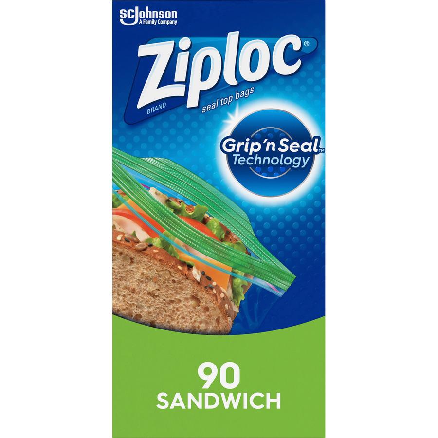 Ziploc&reg; Sandwich Bags - 5.88" Width x 6.50" Length - Clear - Plastic - 12/Carton - 90 Per Box - Sandwich, Storage. Picture 2