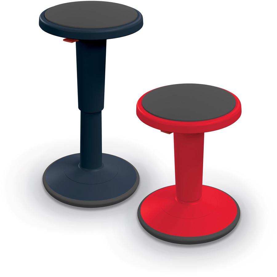 Balt Hierarchy Grow Stool - Gray Polypropylene, Thermoplastic Elastomer (TPE) Seat - Navy Polypropylene Frame - Rounded Base - 1 Each. Picture 3