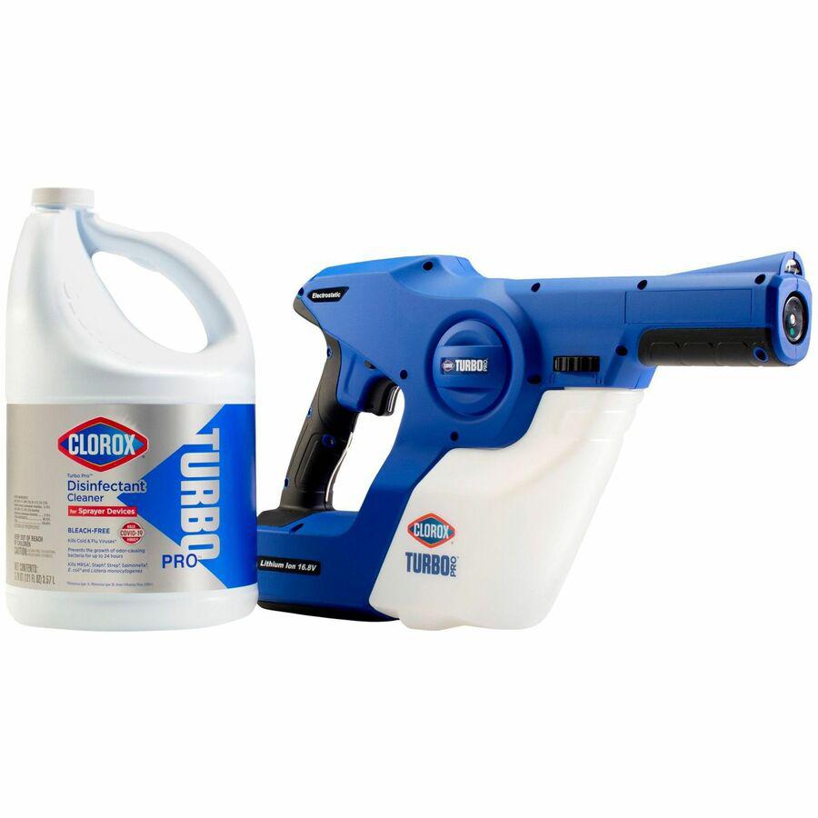Clorox TurboPro Electrostatic Sprayer - Suitable For Disinfecting, Airport, Hotel, Laundry Room, Daycare, Office, Gym, Locker Room - Electrostatic, Handheld, Disinfectant, Lightweight - 1 / Each - Blu. Picture 7
