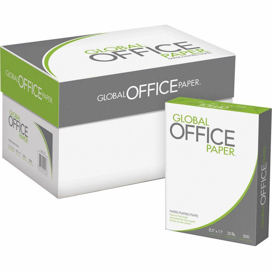 Global Office Premium Multipurpose Paper - White - 96 Brightness - Letter - 8 1/2" x 11" - 20 lb Basis Weight - 40 / Pallet - 500 Sheets per Ream - White. Picture 3