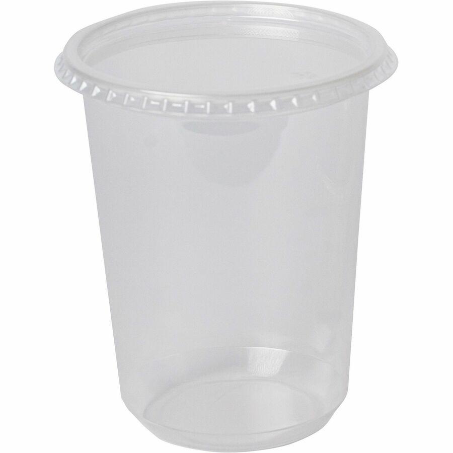BluTable 32 oz Round Deli Tub Containers - Food, Food Storage - Microwave Safe - Clear - Round - 500 / Carton. Picture 5