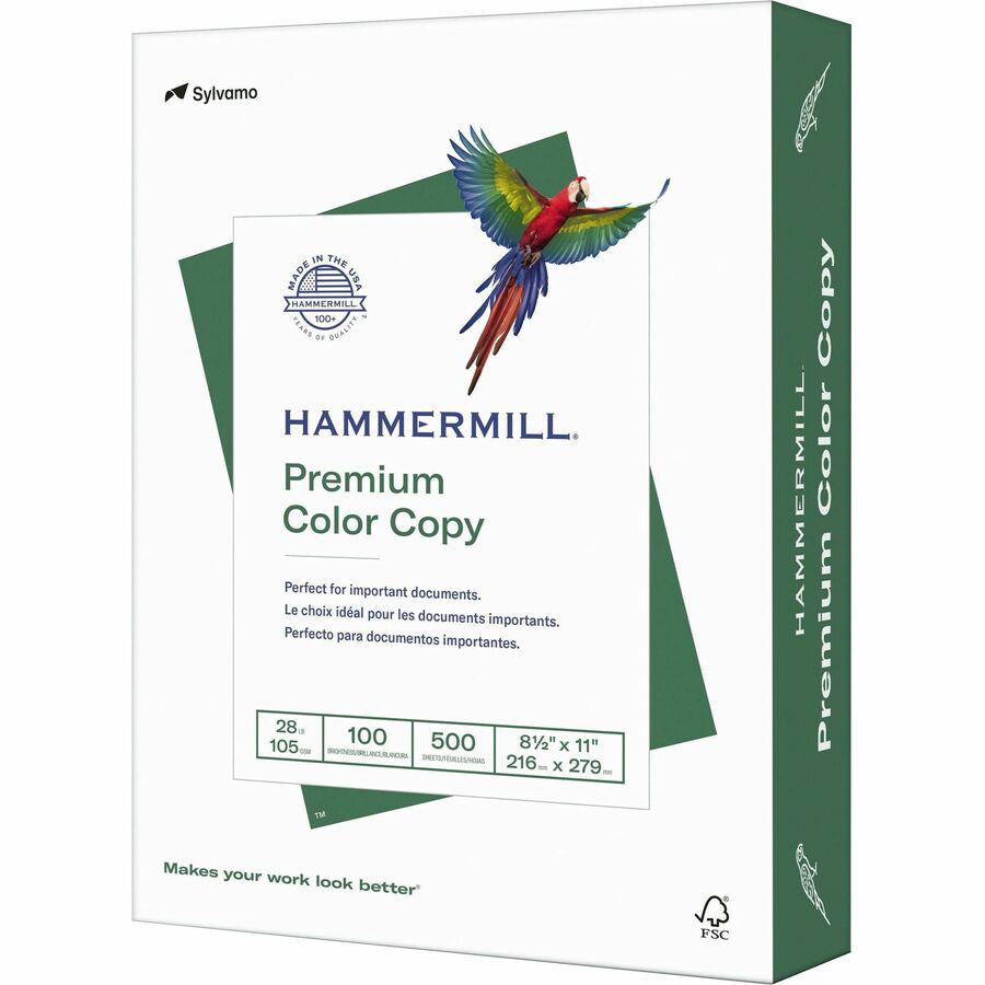 Hammermill Premium Color Copy Paper - White - 100 Brightness - Letter - 8 1/2" x 11" - 28 lb Basis Weight - 8 / Carton - 500 Sheets per Ream - High Brightness, Heavyweight - White. Picture 2