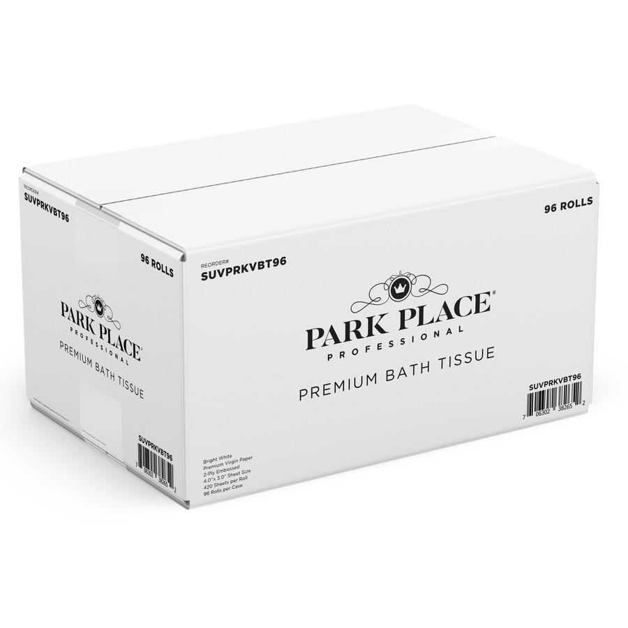 Park Place Double-ply Premium Bath Tissue Rolls - 2 Ply - 420 Sheets/Roll - White - 96 / Carton. Picture 10