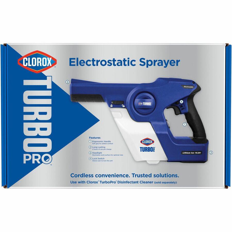 Clorox TurboPro Electrostatic Sprayer - Suitable For Disinfecting, Airport, Hotel, Laundry Room, Daycare, Office, Gym, Locker Room - Electrostatic, Handheld, Disinfectant, Lightweight - 1 / Each - Blu. Picture 3