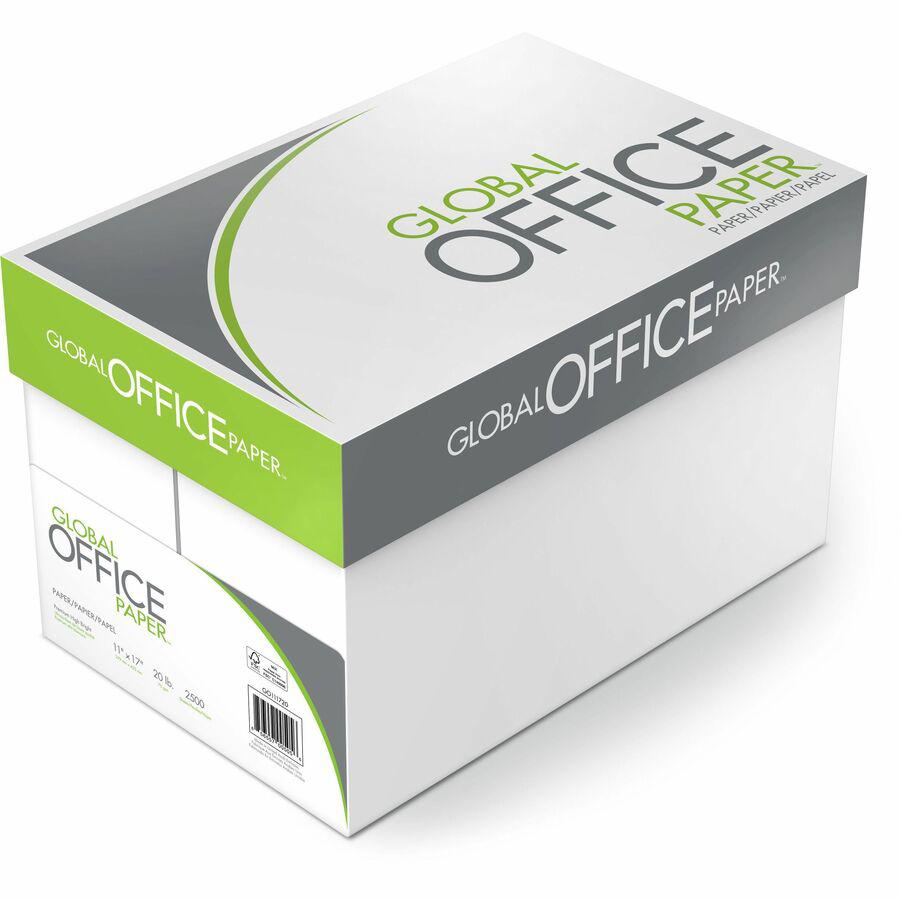 Global Office Premium Multipurpose Paper - 96 Brightness - 11" x 17" - 40 / Pallet - 500 Sheets per Ream - White. Picture 2