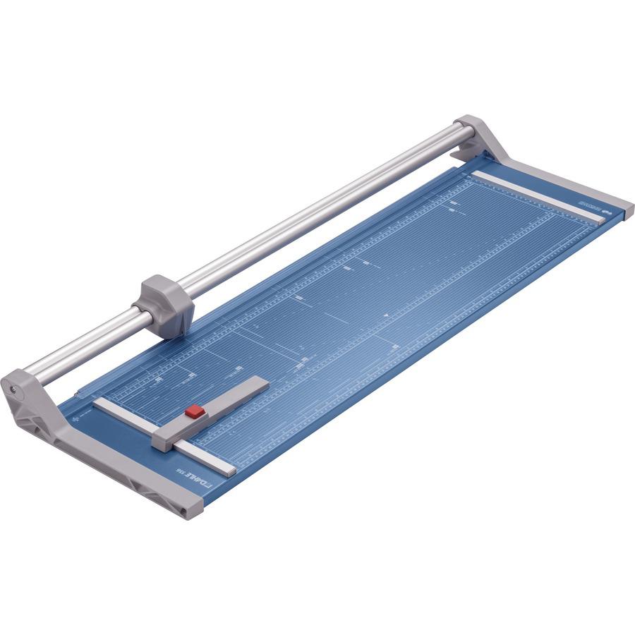 Dahle 556 Professional Rotary Trimmer - Cuts 14Sheet - 37" Cutting Length - 3.4" Height x 15.1" Width - Metal Base, Steel Blade, Plastic, Aluminum - Blue. Picture 8