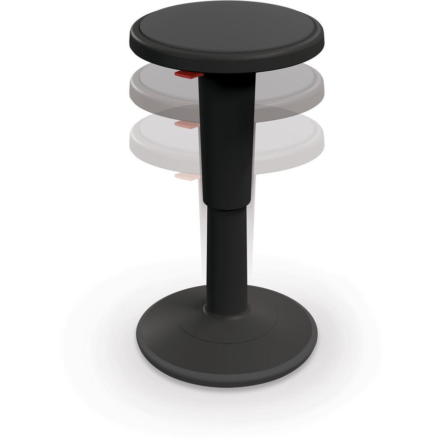 Balt Hierarchy Grow Stool - Gray Polypropylene, Thermoplastic Elastomer (TPE) Seat - Black Polypropylene Frame - Rounded Base - 1 Each. Picture 10