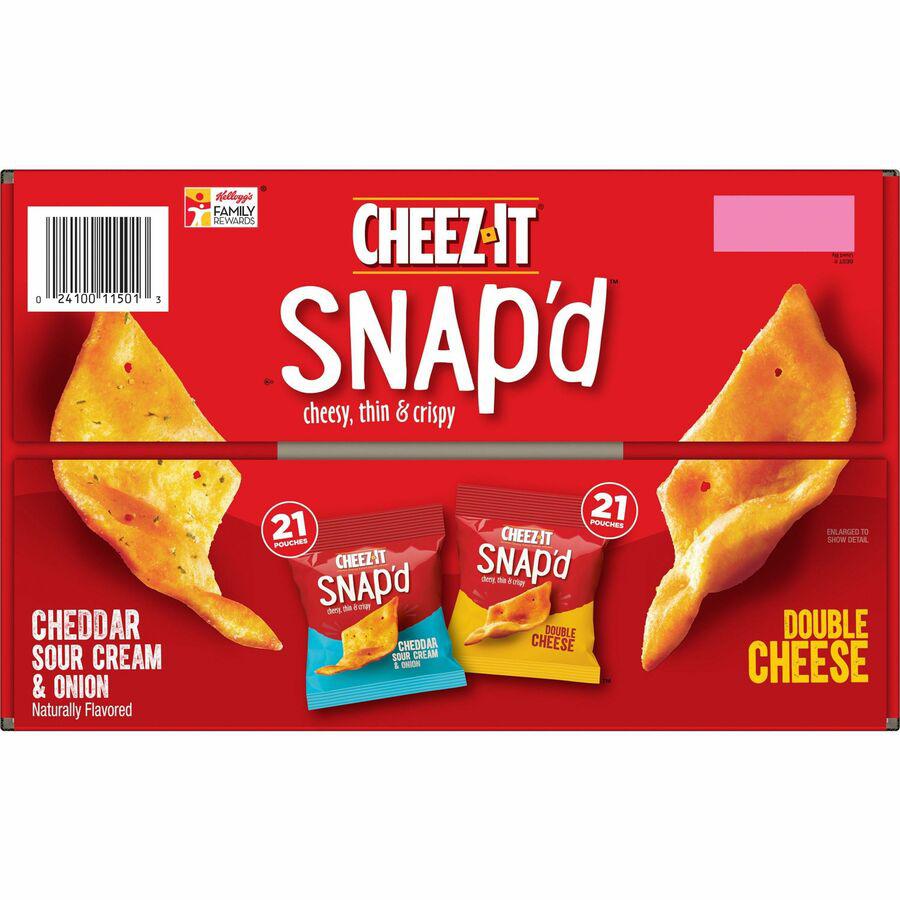 Cheez-It Snap'd Baked Cheese Variety Pack - Assorted - 1.97 lb - 42 / Carton. Picture 8