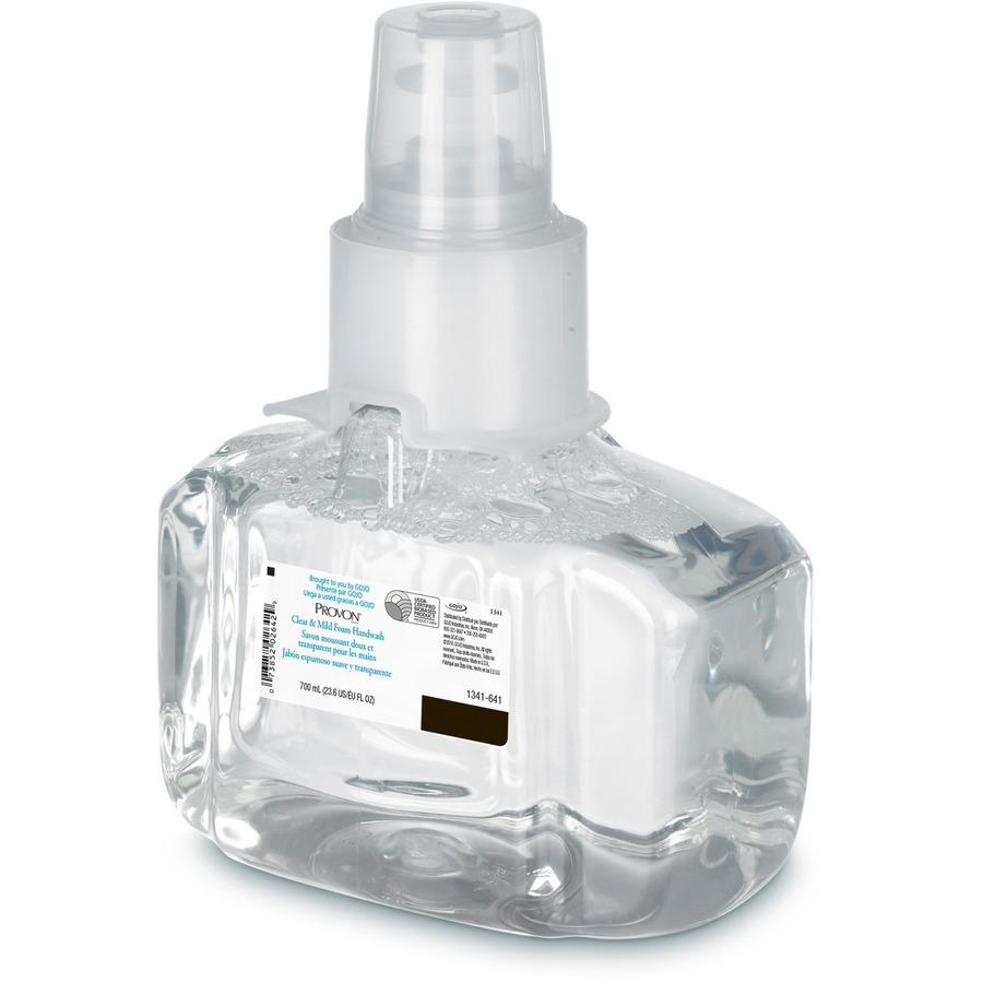 Provon LTX-7 Clear & Mild Foam Handwash Refill - Fragrance-free ScentFor - 23.7 fl oz (700 mL) - Pump Bottle Dispenser - Kill Germs - Hand - Moisturizing - Clear - Rich Lather, Dye-free, Bio-based, Fr. Picture 3