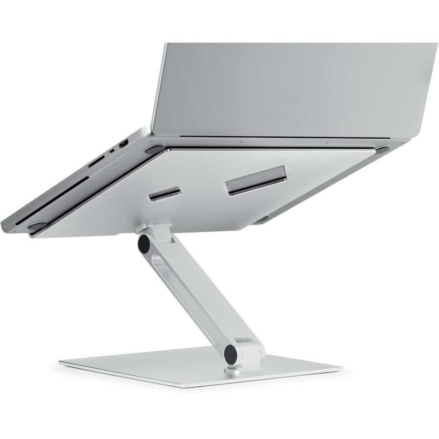 DURABLE RISE Laptop Stand - Up to 17" Screen Support - 12.6" Height x 9.1" Width x 11" Depth - Desktop, Tabletop - Aluminum - Silver. Picture 8