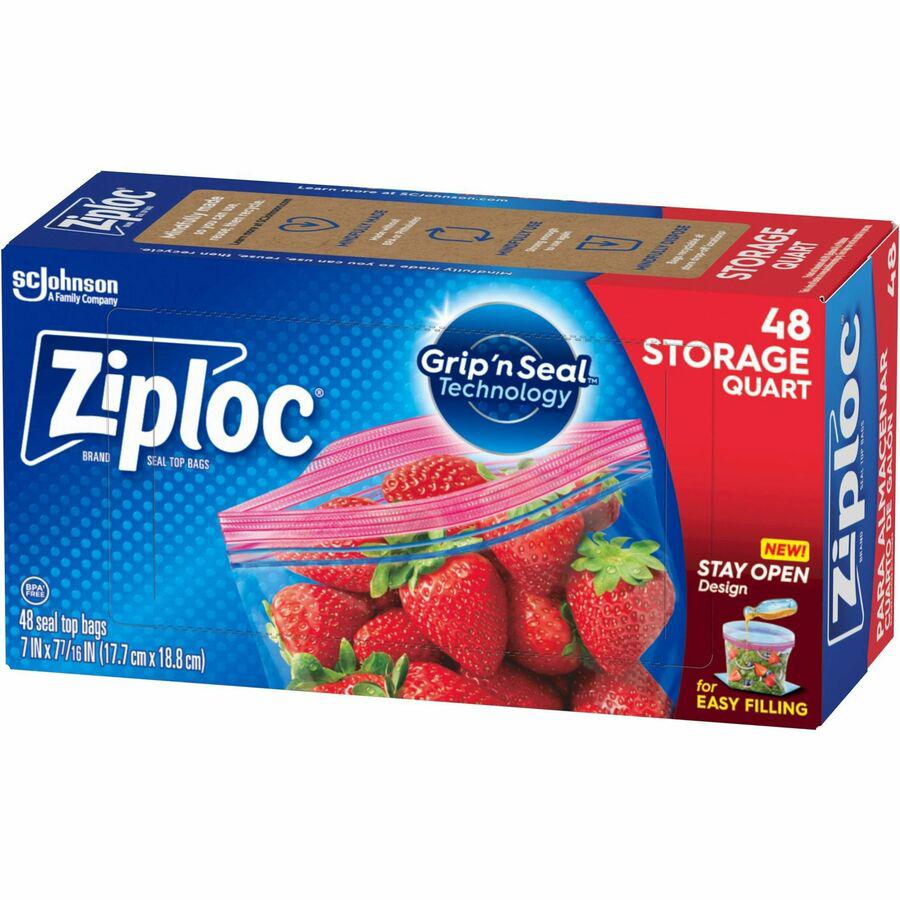 Ziploc&reg; Stand-Up Storage Bags - Blue - 9/Carton - Kitchen. Picture 7