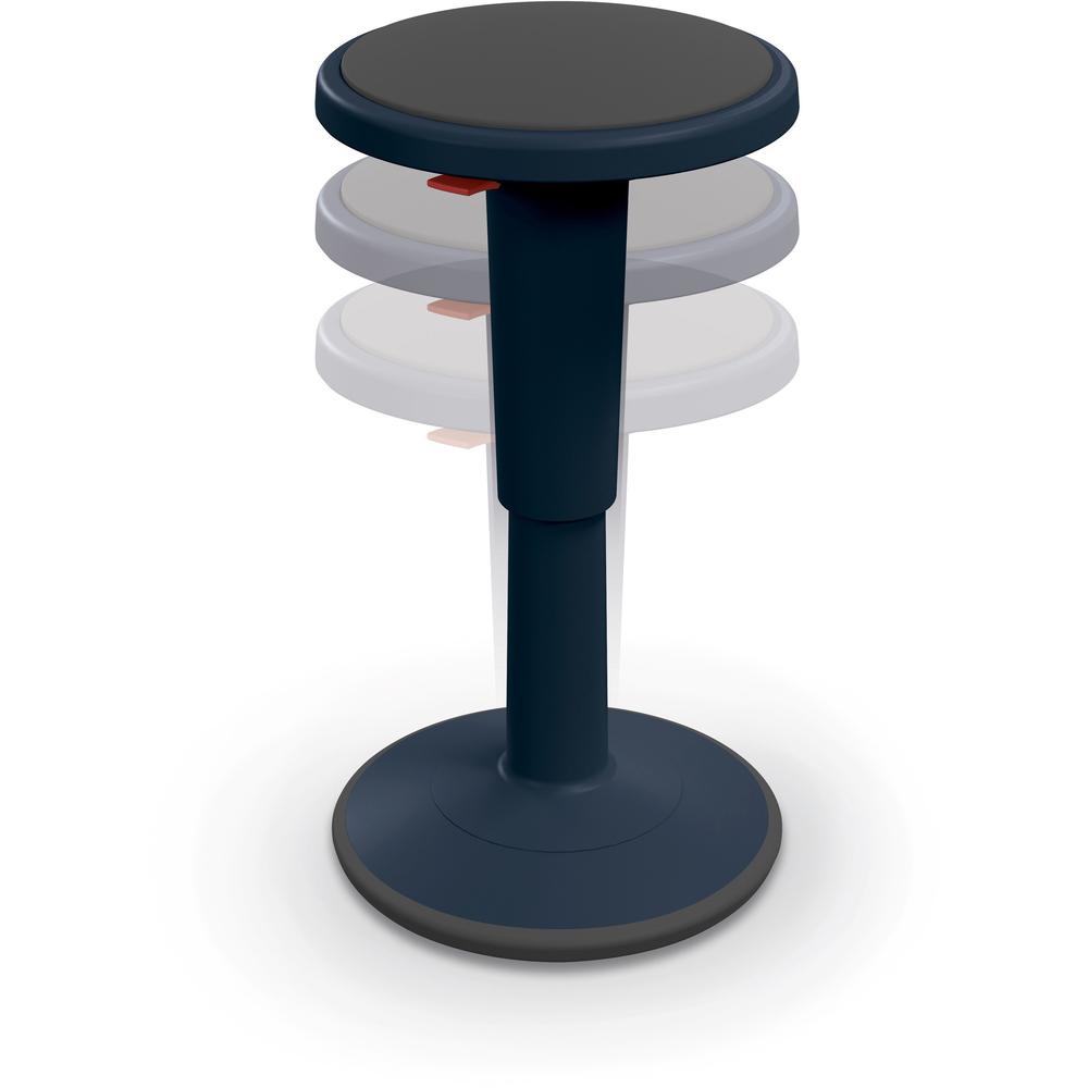 Balt Hierarchy Grow Stool - Gray Polypropylene, Thermoplastic Elastomer (TPE) Seat - Navy Polypropylene Frame - Rounded Base - 1 Each. Picture 7