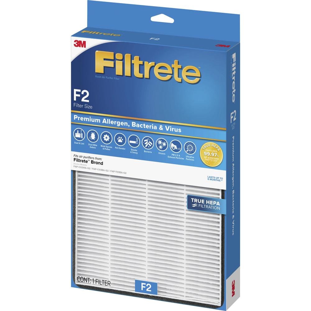 Filtrete Air Filter - HEPA - For Air Purifier - Remove Allergens, Remove Bacteria, Remove Virus - ParticlesF2 Filter Grade - 8.2" Height x 13" Width - Polypropylene. Picture 2