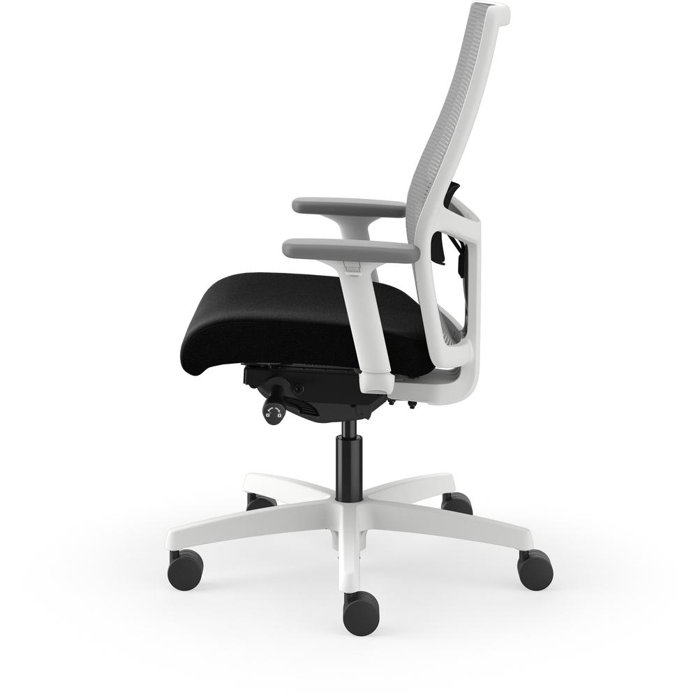 HON Ignition Mid-back Task Chair - Black Seat - Fog Mesh Back - Designer White Frame - Mid Back - 1 Each. Picture 5
