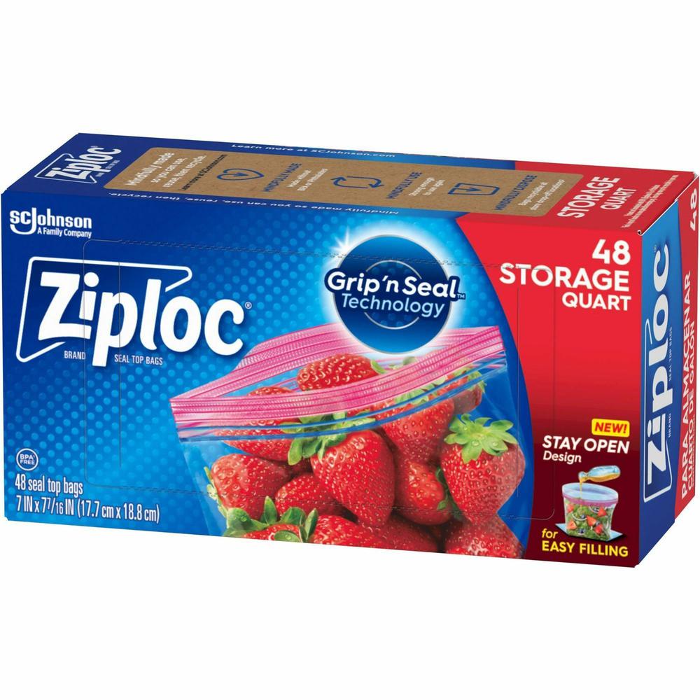 Ziploc&reg; Stand-Up Storage Bags - Blue - 9/Carton - Kitchen. Picture 6