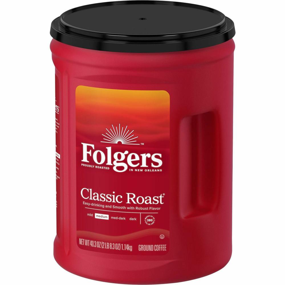 Folgers Ground Canister Classic Roast Coffee - Medium - 6 / Carton. Picture 6