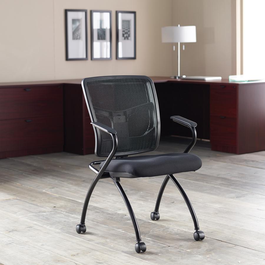 Lorell Task Chair - Metal - Fabric, Vinyl - 2 / Carton. Picture 3