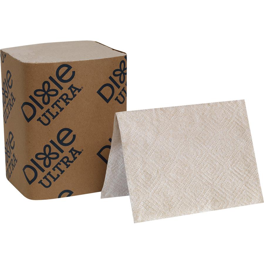 Dixie Ultra&reg; Interfold 2-ply Napkin - 2 Ply - Interfolded - 6.50" x 9.85" - Brown - Biodegradable, Embossed, Absorbent, Bio-based, Soft - For Food Service, School, Office, Restaurant - 250 Per Pac. Picture 3